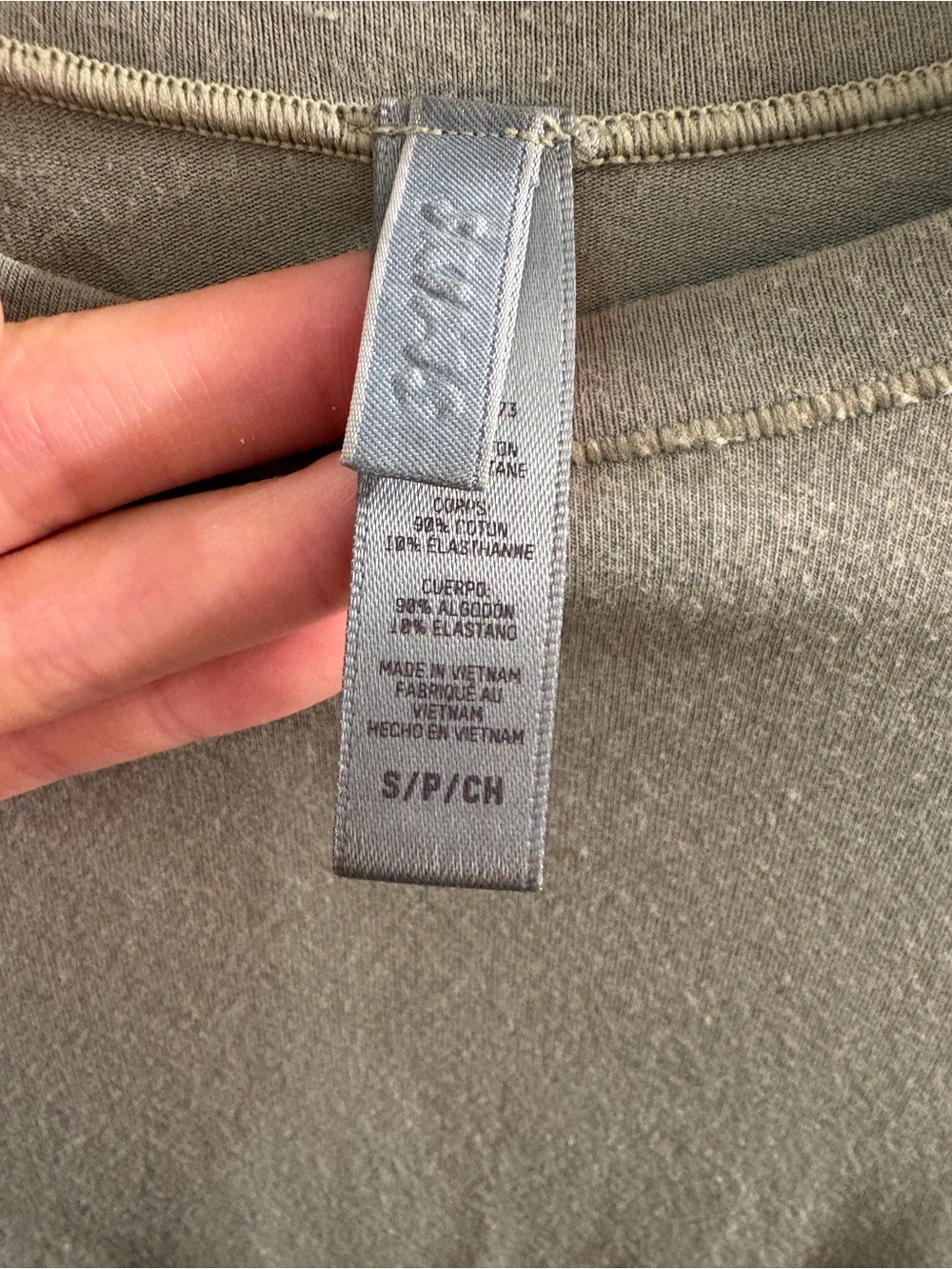 Skims Sage green cotton jersey long Sleeve Crewneck Top - Picture 4 of 7